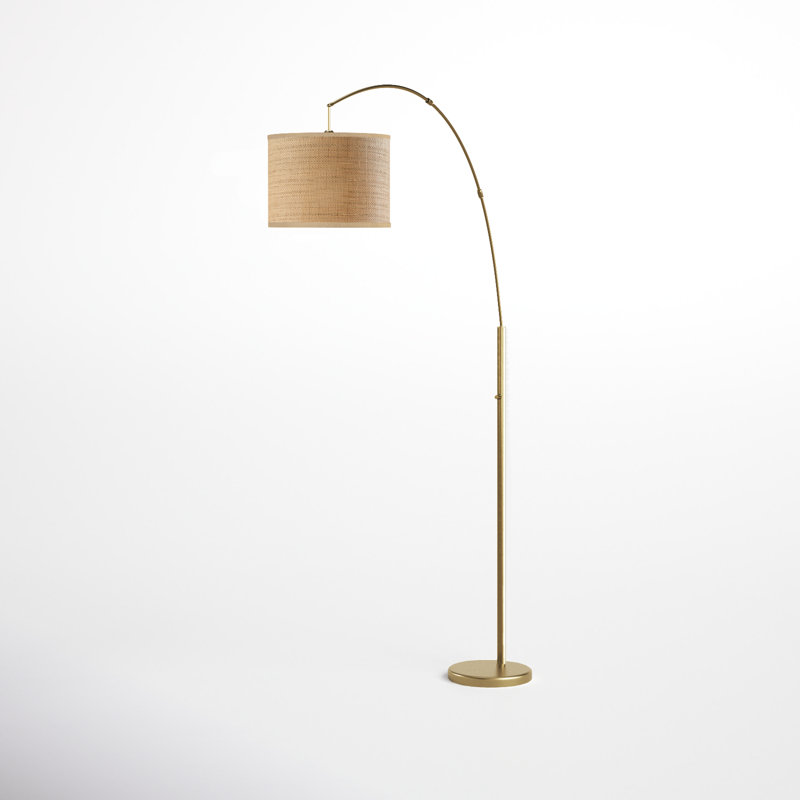 Felice 73.5'' Arched Floor Lamp, Antique Brass, Beige