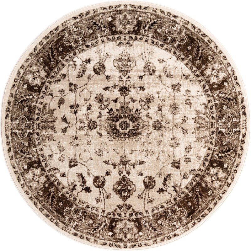 Emigdio Oriental Indoor Rug, Round 6'