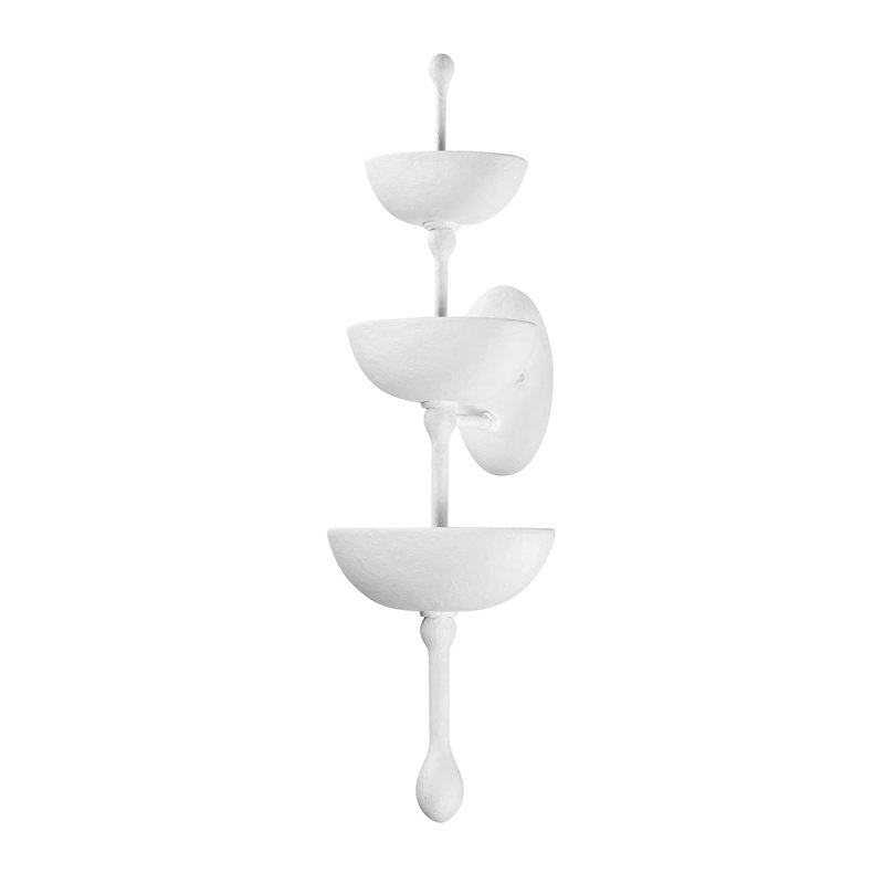 Aura 6 Light Wall Sconce, Gesso White