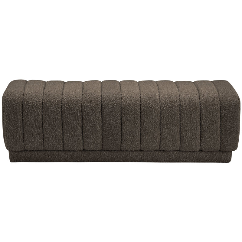 Repose-pieds rembourré en tissu Heathrow Boucle, Tissu brun bouclé