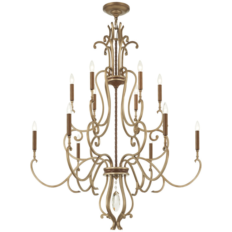Lustre étagé style bougie à 12 lumières Magnolia Manor