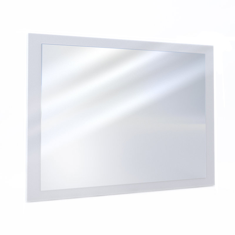 Villasenor Wood Flat Wall Mirror, White