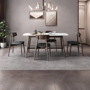 Small rectangular dining table and chair