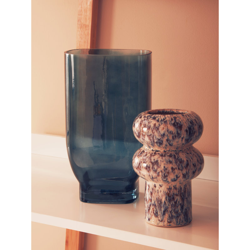 Emer Glass Table Vase, Blue, 24cm H x 10cm W x 10cm D