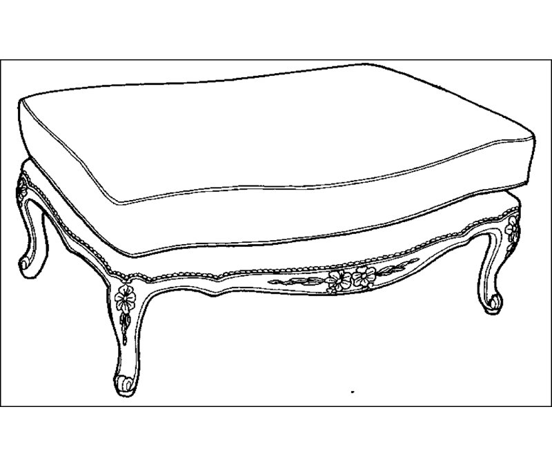 Leather Ottoman, Bosley Brown, Natural, Ebony