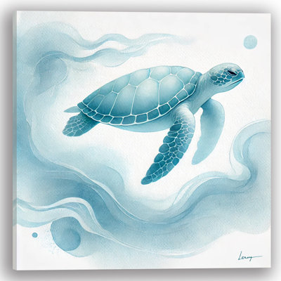 «Ocean Blue Turtle», art mural sur toile tendue