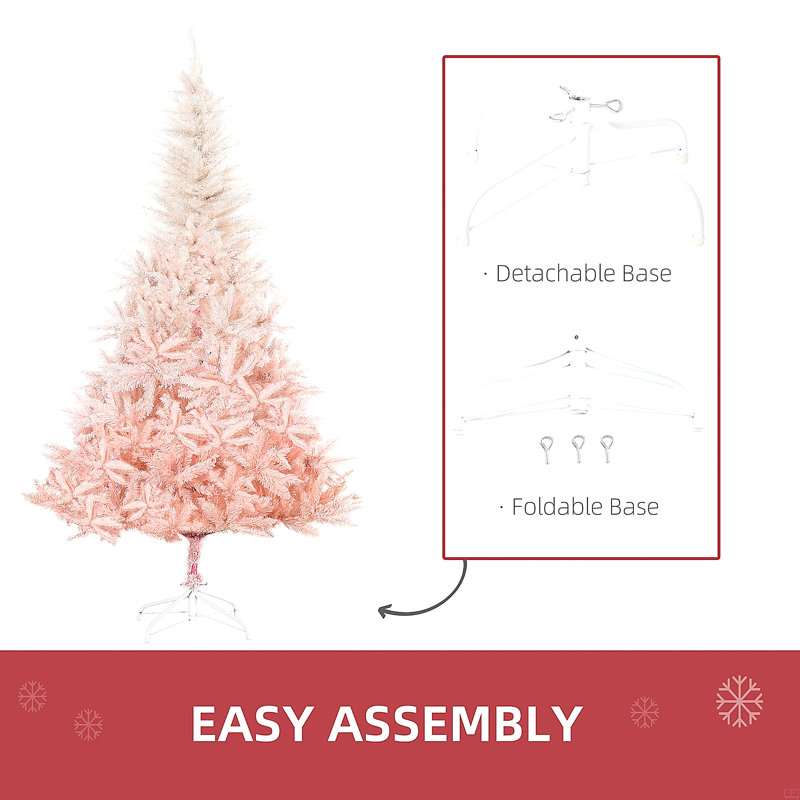Arbre de Noël artificiel épinette non éclairé avec branches réalistes et 800 pointes, 62.8'
