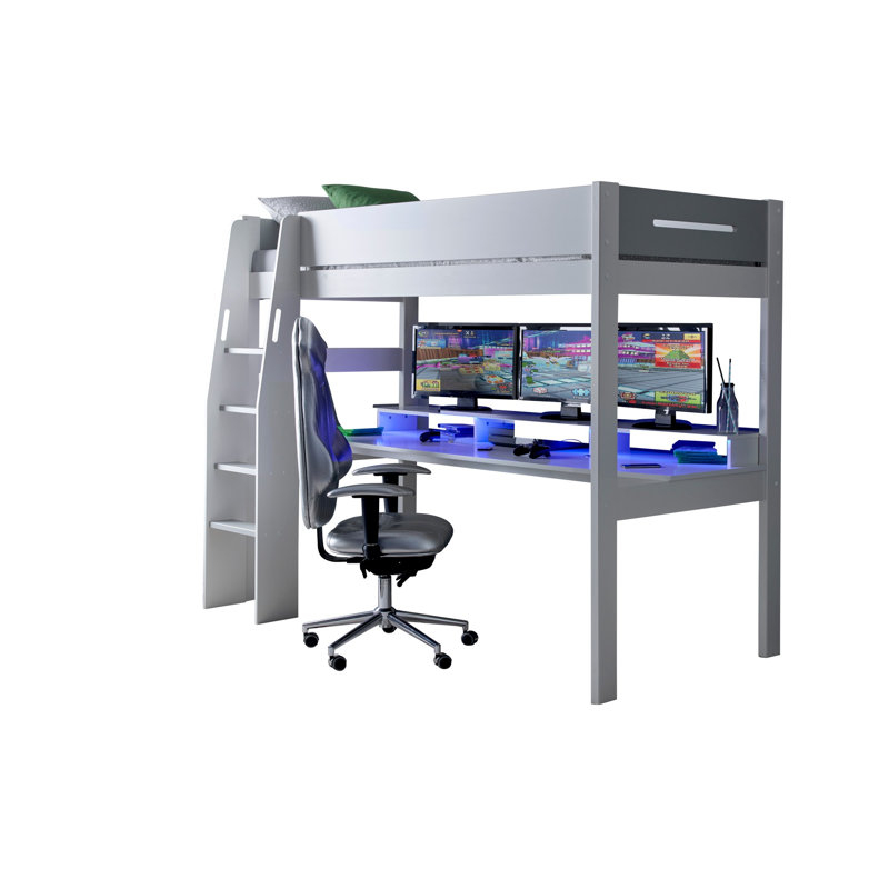 Eleni European Single (90 X 200 Cm) Gaming Bed with Storage Included with Desk Included