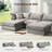 118.5" Down Filled  Modular Sectional Sofa With Storage Ottoman For Living Room, Light Grey-1830417554