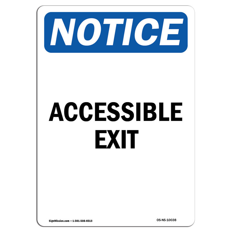 Accessible Exit Aluminum Sign 18 x 24