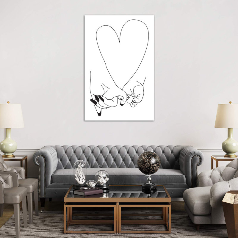Pinky Promise, Mother & Baby - Wrapped Canvas Print, 152.5 cm H x 101.5 cm W