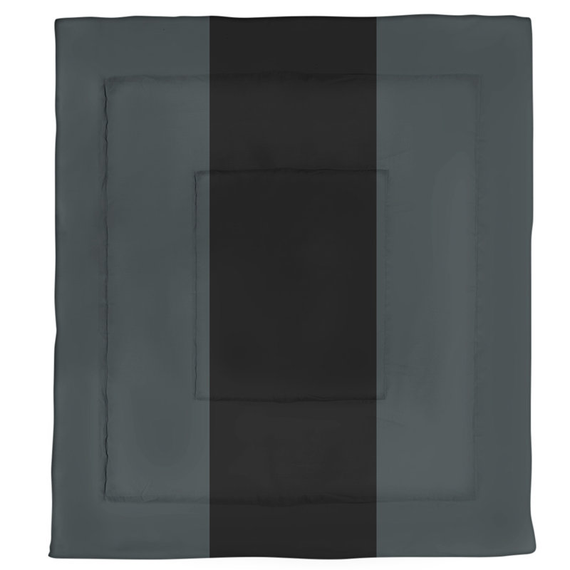 Édredon simple réversible Las Vegas Hockey, Édredon très grand, Gris acier / noir / gris acier