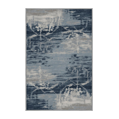 Tapis abstrait gris lavable à la machine