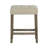 Brown/Beige Transitional Counter-Height Dining Set - 42"W Table W/ Biscuit-Tufted Stools, Rubberwood & Engineered Wood ?