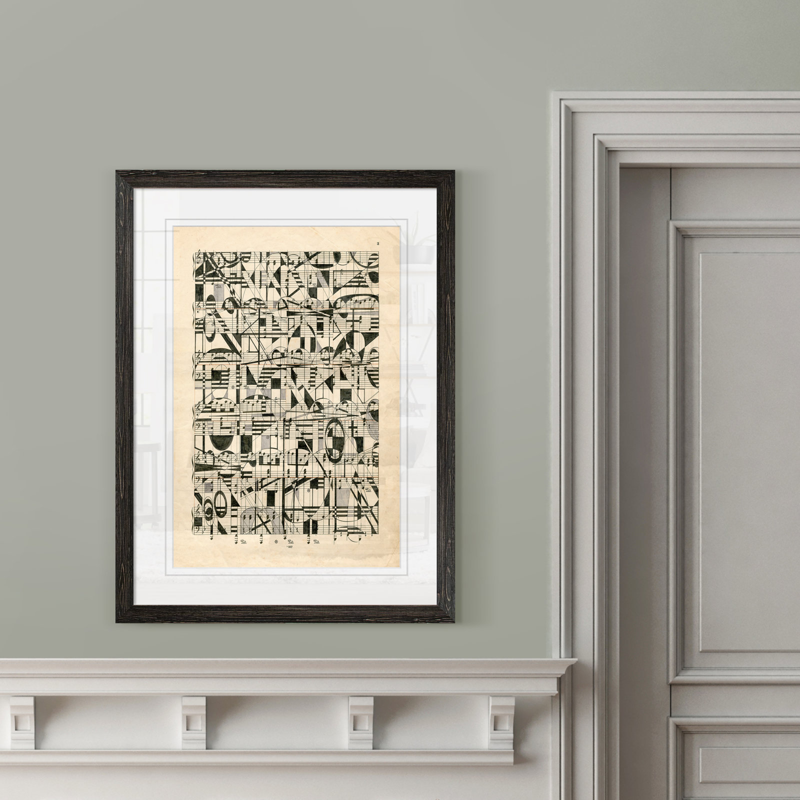 Graphic Notes by Paul Cezanne, Ebony Framed Print, 44" H x 32" W x 1.25" D
