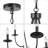 6-Light Black Candle Bulb Chandelier with Adjustable Chain for Dry Indoor (Bulbs not Included)
