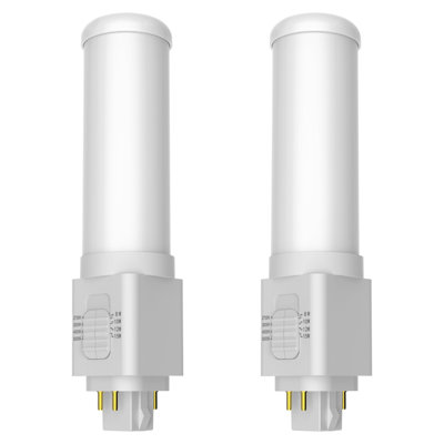 Luxrite Universal Horizontal Quad Style G24Q 4-Pin LED Bulb, Type A+B, 4CCT, 8/10/12/15W, Up to 1700LM, Ballast Compatible or Bypass, 120-277V 2 Pack