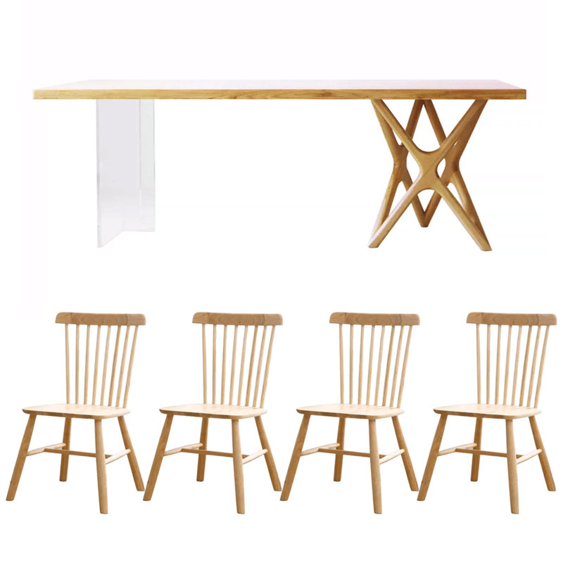 Ensemble de salle à manger rectangulaire, H 29,52 po x L 86,61 po x l 33,46 po