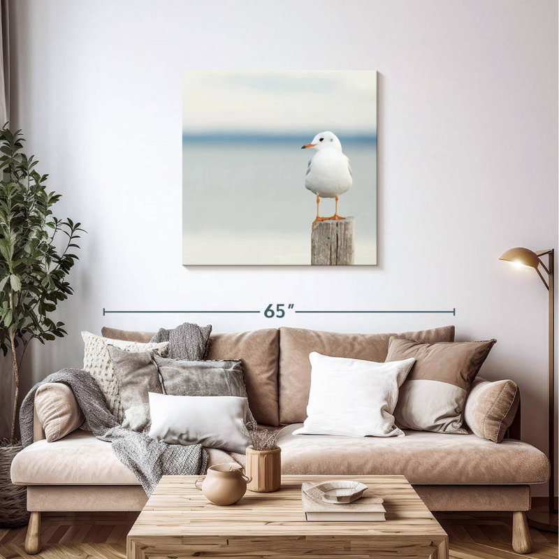 Brampt Perched White Seagull, 36" H x 36" W