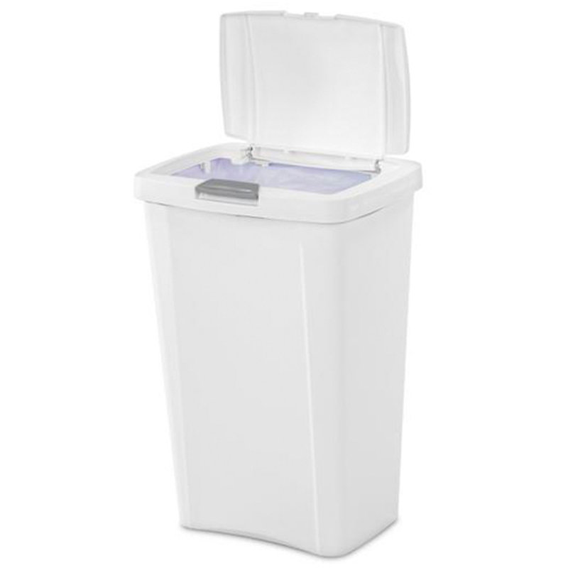 Corbeille à déchets avec verrou en titane 13 gallons Sterilite, blanc (paquet de 12)