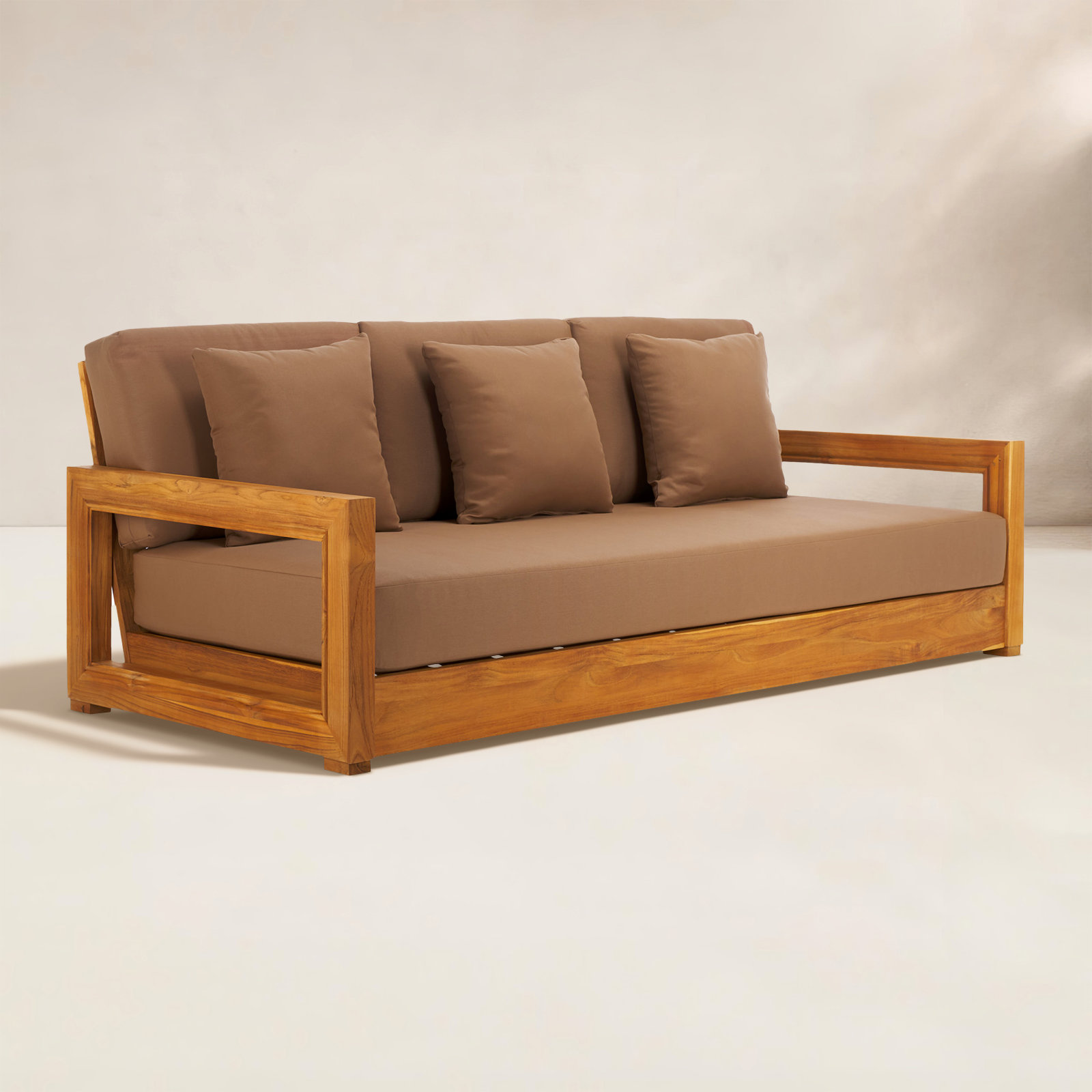 Melrose 76.55'' Teak Outdoor Sofa, Brown Melrose