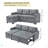 Upholstered Pull Out Sectional Sofa With Storage Chaise, Convertible Corner Couch-412042719