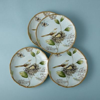Fitz And Floyd Toulouse Bird Accent Plate, 4 Piece