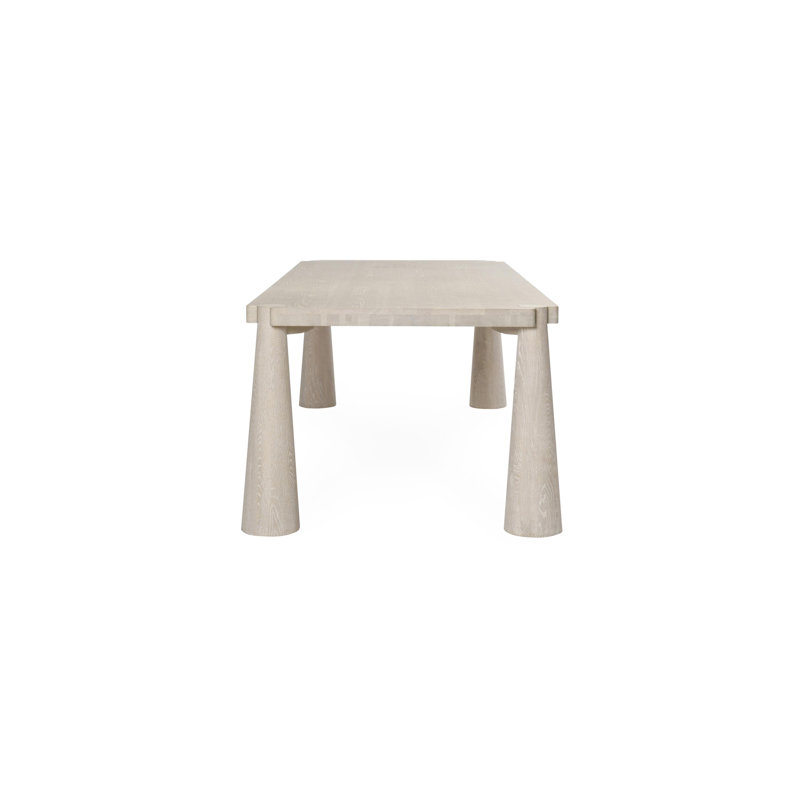 Atrop 102" Oak Wood Dining Table, Beige