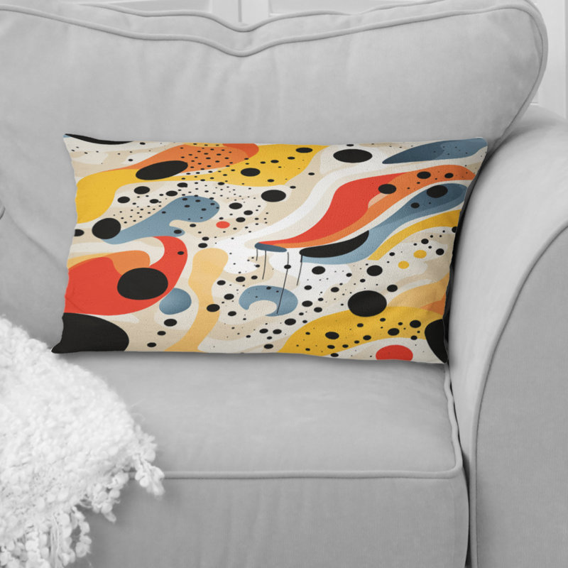 Red Popart Lichtenstein Lines Matrix - Coussin décoratif imprimé