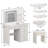 39.4'' Wide Makeup Vanity Set with Stool and Mirror