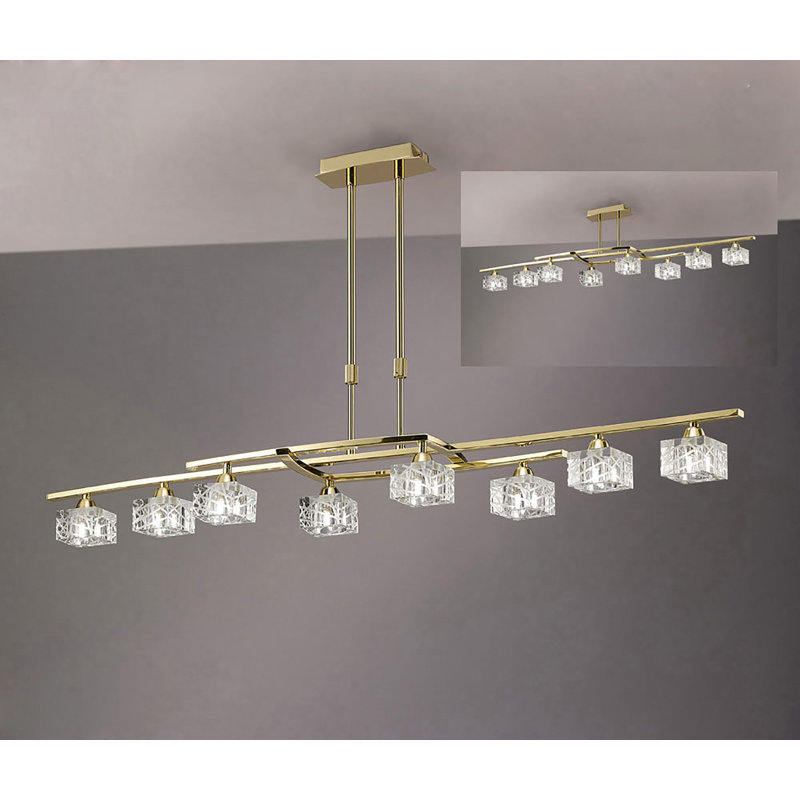 Tananger 8 - Light Kitchen Island Pendant, Polished Brass