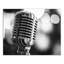«Black and White Vintage Microphone», reproduction de photo sur toile tendue