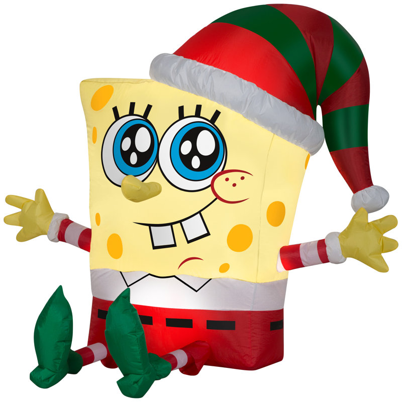 Bob l'éponge en tenue de Noël gonflable