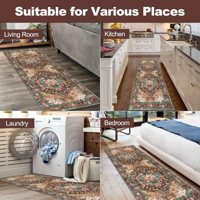 Tapis de couloir de cuisine Boho, Tapis de couloir 2 pi x 6 pi