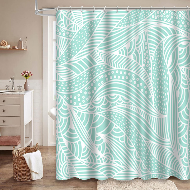 Rideau de douche abstrait sans soudure avec 12 crochets, L 72 po x l 72 po