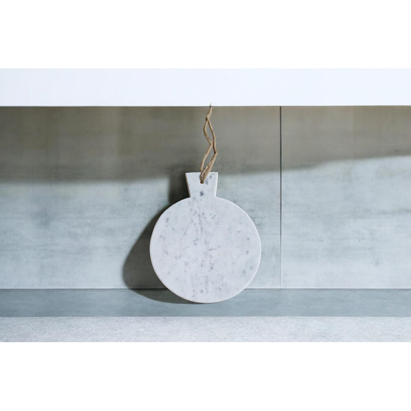 Geko Marble Round Chopping Board, White