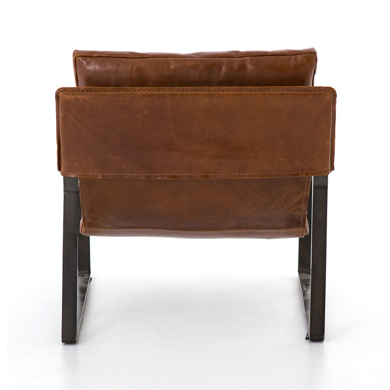 Emmett Armchair, Dakota Tobacco Genuine Leather