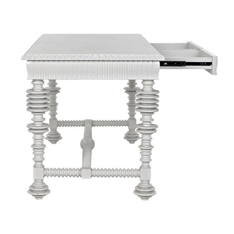 Portuguese Solid Wood Writing Desk, Solid White