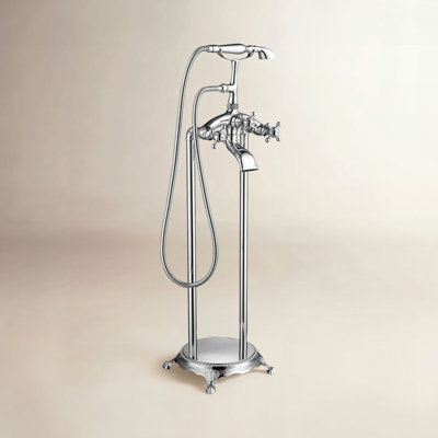 Garniture de robinet de baignoire sur pattes fixée au sol