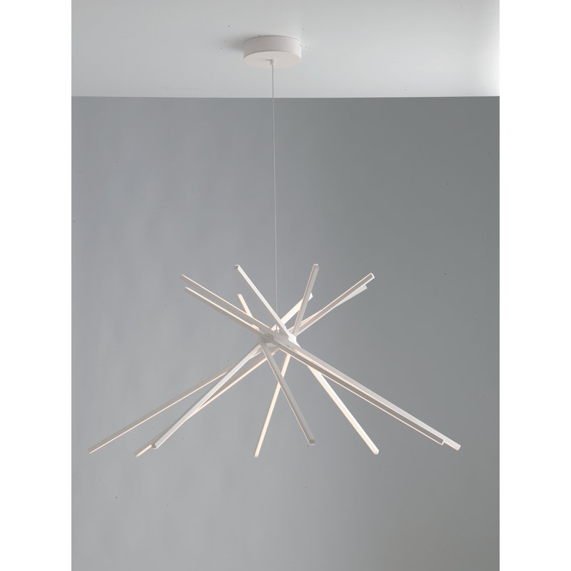 Hauer 8 - Light LED Unique/Statement Pendant, White