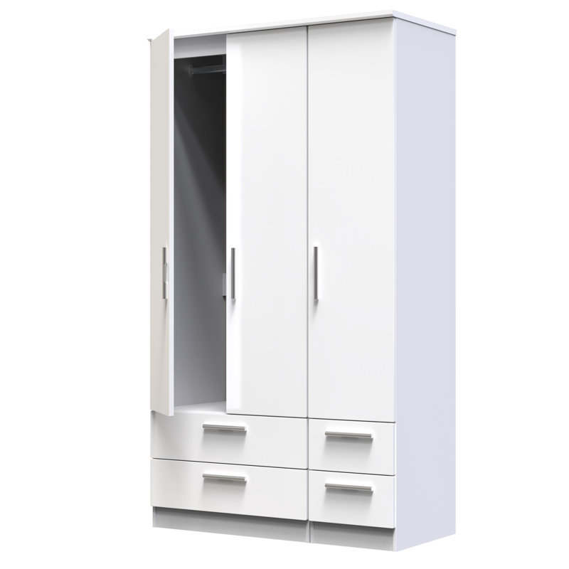 Borgeson Manufactured Wood Wardrobe, Gloss/White