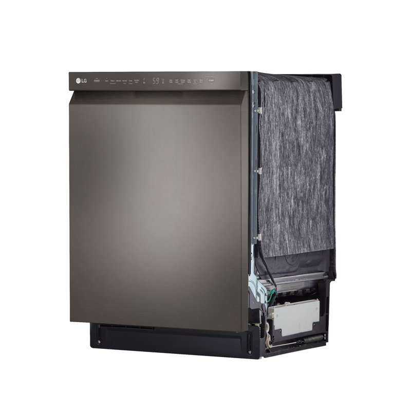 LG Front Control Dishwasher with QuadWash, Black Stainless Steel