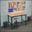 Établi réglable robuste de 48 po pour le garage, table d'atelier en bois d'hévéa avec patins en caoutchouc, poste de travail en bois franc, capacité de poids de plus de 2000 lb