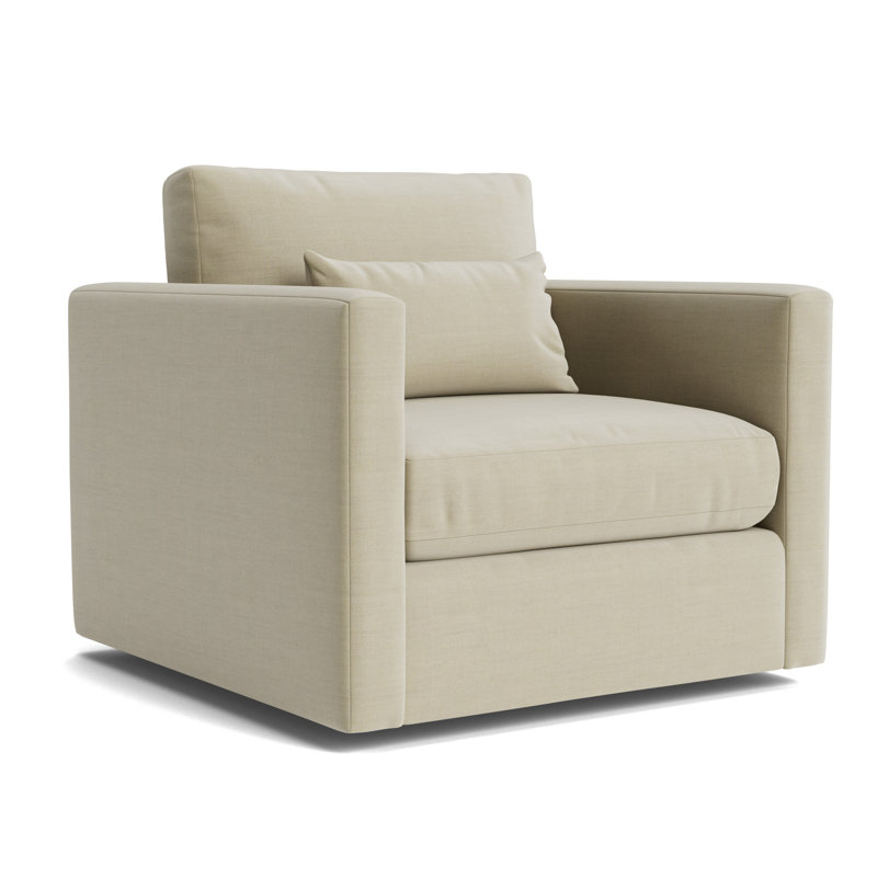 Haywood Full Swivel Chair, Performance Linen - Flax