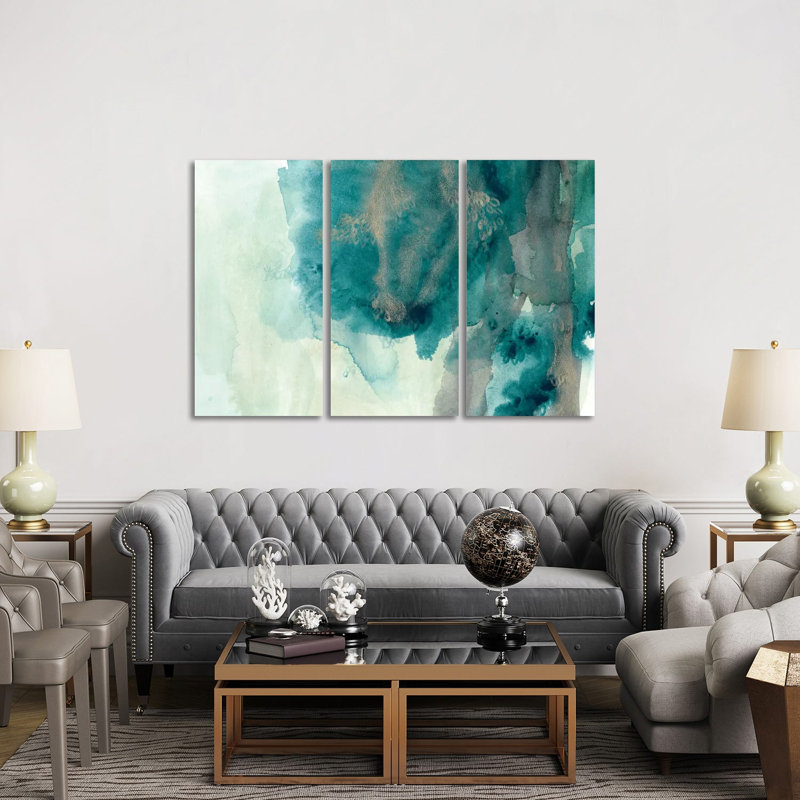 «Hydro I», ensemble d'art mural sur toile tendue (ensemble de 3)