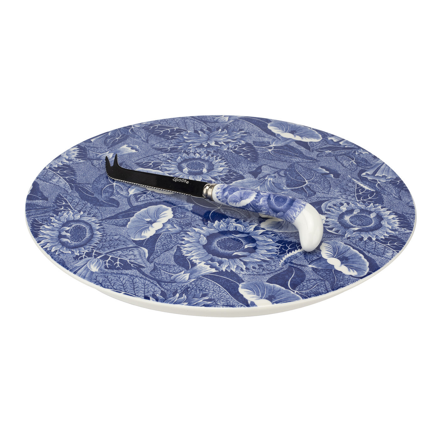 Spode Blue Room Cheese Plate&Knife 11" Sunflwr