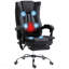 Black Microfiber Office Chair, High Back Computer Chair, With 6 Point Massage, Heat, Adjustable Height And Retractable Footrest