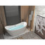 Baignoire autoportante en acrylique 59 po, blanc brillant, avec trop-plein chromé et bonde escamotable, certifiée CUPC