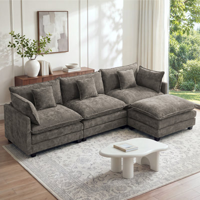 111" Oversized Cloud Chenille Upholstered Modular Sofa