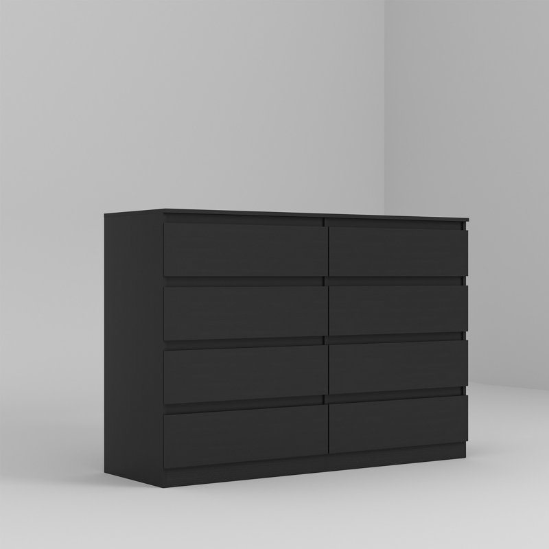 Commode double 8 tiroirs, Noir, noir, noir, noir